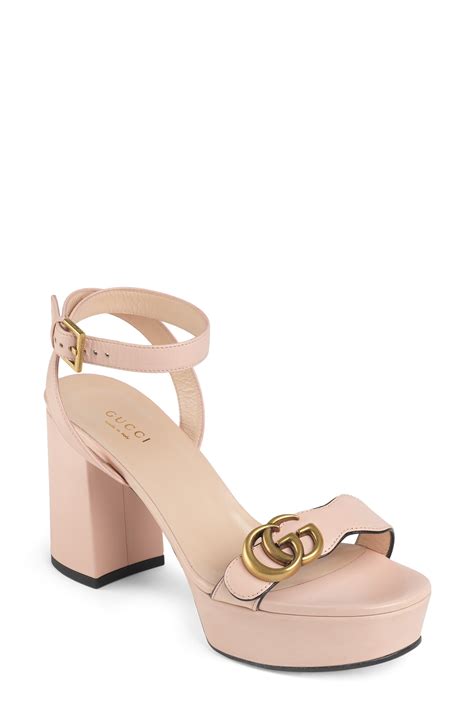 gucci marmont pink sandal|Gucci Marmont open toe sandals.